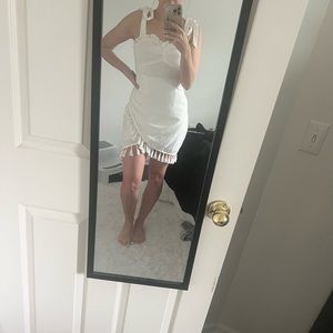 Tie strap white mini dress